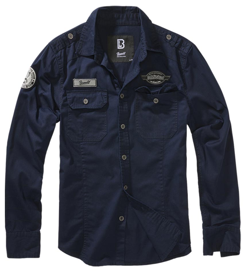 40238 Luis Vintage Navy Longsleeve shirt Brandit