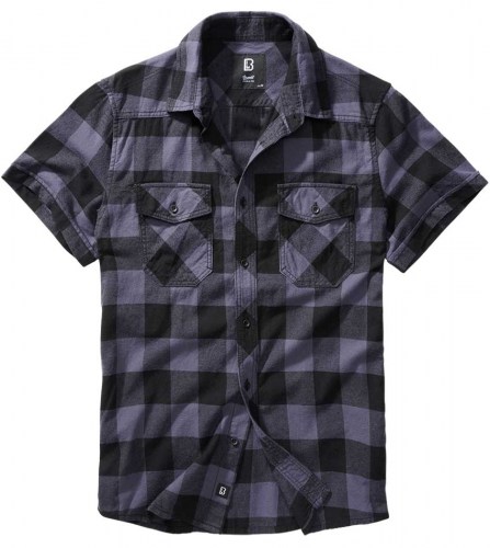 403228 Checkshirt HalfSleeve Black-Grey Gingham Brandit