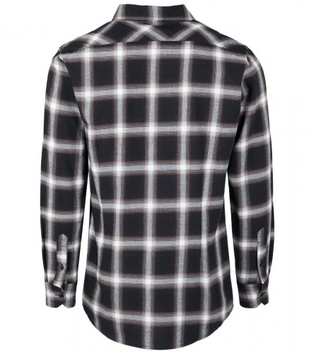 TB3195-Checked-Flanner-Shirt-Black-White-plainl-back-Urban-Calssics