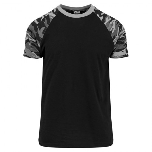Tshirt Raglan Contrast Black-DarkCamo