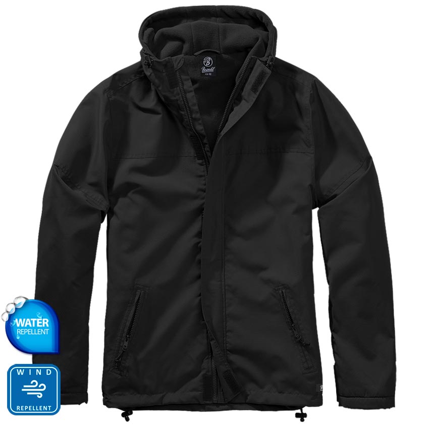Windbreaker Frontzip Black Μπουφάν με κουκούλα