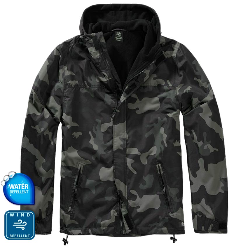 Windbreaker Frontzip DarkCamo Μπουφάν με κουκούλα