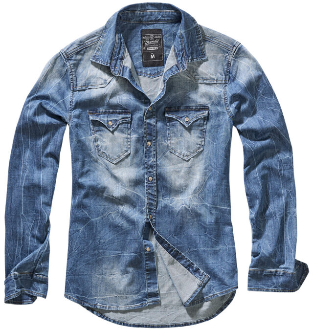 RILEY BLUE DENIM SHIRT Πουκάμισο με μακρύ μανίκι