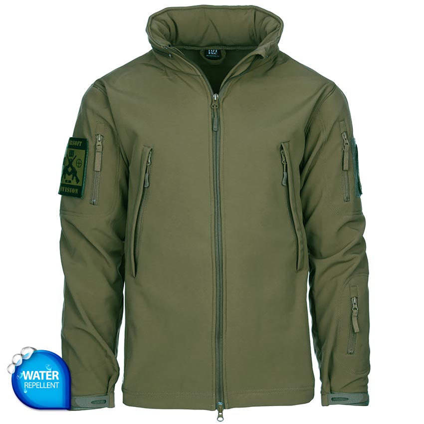 Μπουφάν με κουκούλα SoftShell Pro Olive 100%Water-Resisant - Image 2