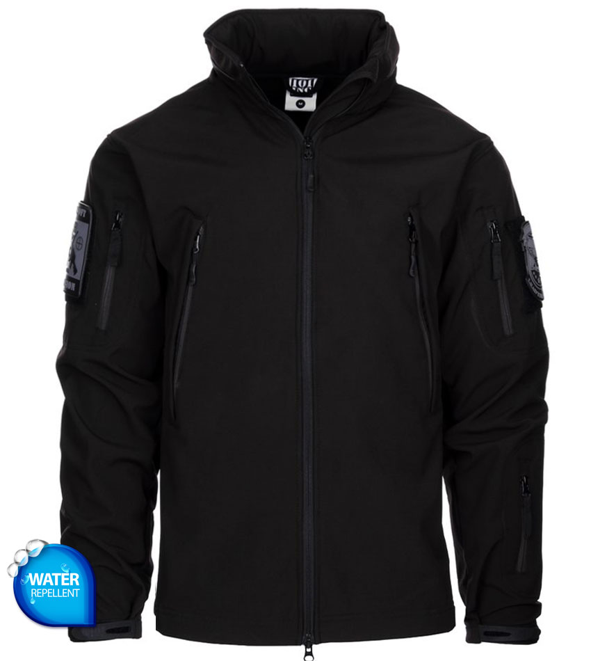 Μπουφάν με κουκούλα SoftShell Pro Black 100%Water-Resisant - Image 2